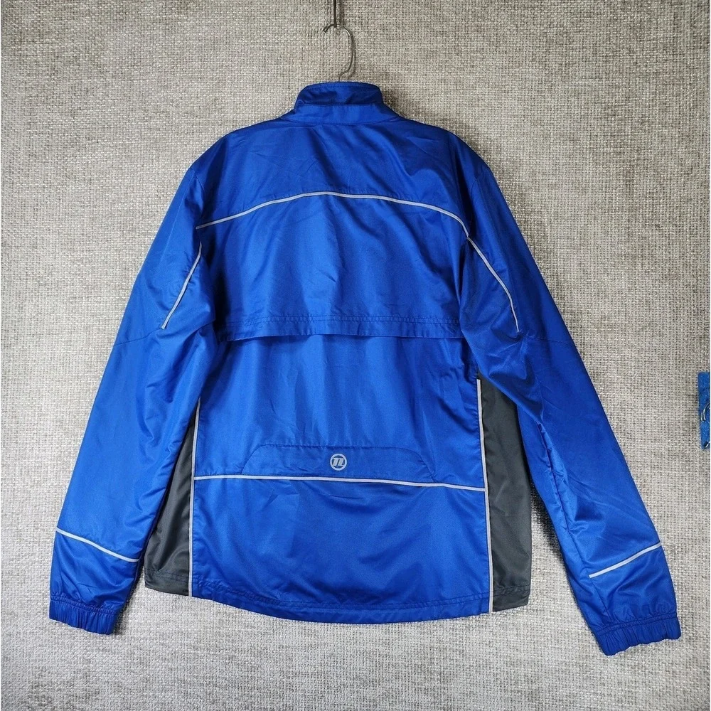 Novara Conversion Cycling Jacket to Vest Mens L Blue Zip Off‎ Sleeve Reflective
